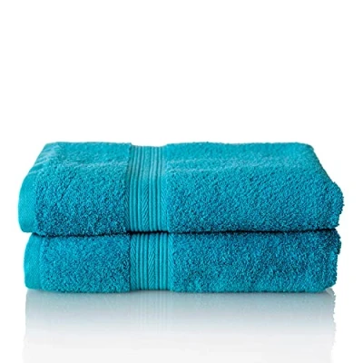 Afbeelding van Glart Premium badstoffen handdoekenset, kleur: TURQUOISE, 2 douchehanddoeken van 70 x 140 cm