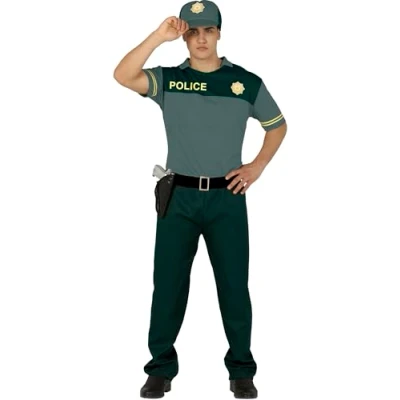 Afbeelding van Fiestas Guirca Verkleedpak Politie Heren Polyester Groen Mt L