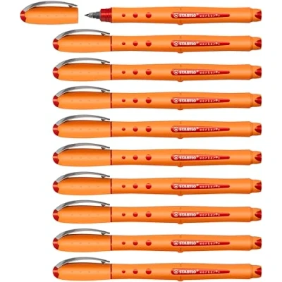 Afbeelding van Rollerball STABILO worker+ fijn 10 stuks rood