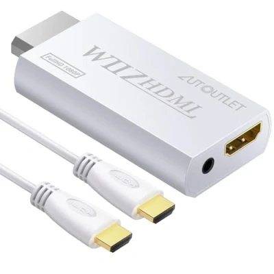 Afbeelding van AUTOUTLET Wii naar HDMI Converter Output Video Audio Adapter, met 1 M Kabel Wii2HDMI 3.5mm Uitgang Ondersteunt 720/1080 P Alle Display Modes