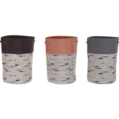 Afbeelding van Wasmand DKD Home Decor Grijs Oranje 40 x 60 cm (3 Stuks)