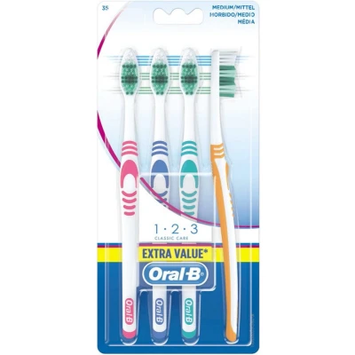 Afbeelding van Tandenborstel Oral B Shiny Clean Medium 4 Stuks