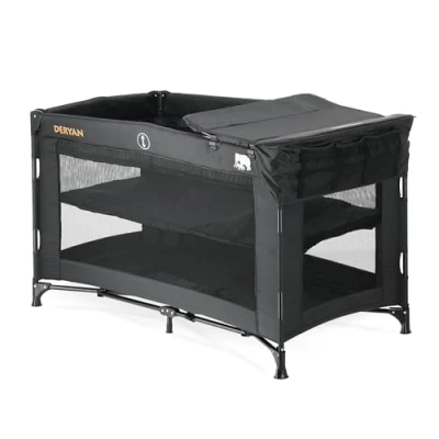 Afbeelding van Mooiys Campingbedje 120x60cm Zwart