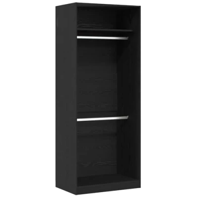 Afbeelding van vidaXL Kledingkast Set van 2 Zwart eiken Bewerkt hout 80 x 50 200 cm