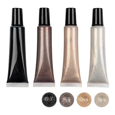 Afbeelding van Ideen mit Herz Parelstiftenset, metallic, 4 pennen à 25 ml, parellook voor papier, textiel, (wit, crème, taupe, zwart)