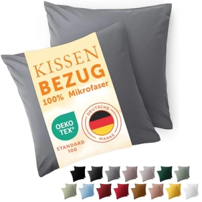 Afbeelding van Blumtal Kussensloop Microvezel Kussenhoes 50 x cm Grijs Met Rits Set van 2