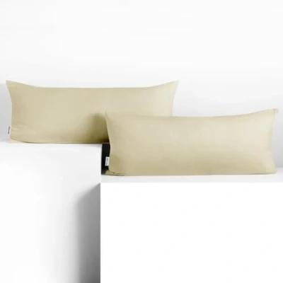 Afbeelding van DecoKing Amber kussenslopen 40 x 120 cm, jerseykatoen, rits, beige, 2 stuks