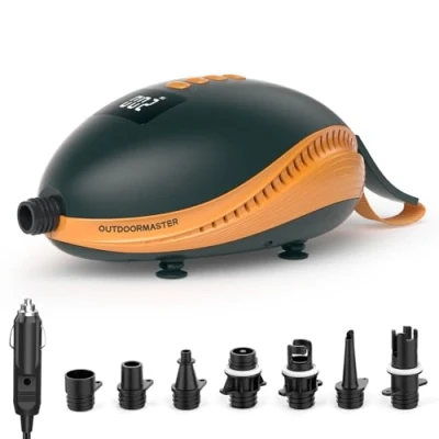 Afbeelding van Outdoormaster 20psi elektrische sup pomp paddleboard de dolfijn snelle lucht inflator en auto off, 12V DC autoconnector voor opblaasbare stand up paddle borden, boten, watersporten