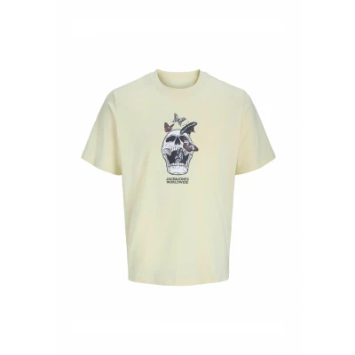 Afbeelding van Jack &amp; Jones Tshirt print, Heren, Maat: XS, Double cream