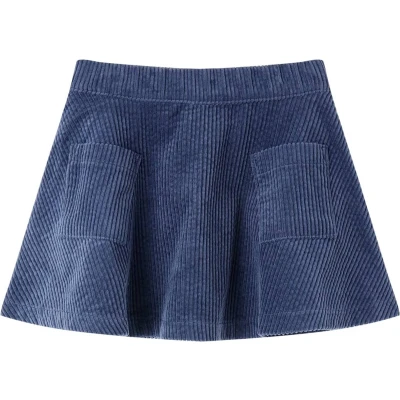 Afbeelding van Kinderrok met zakken ribfluweel 104 marineblauw