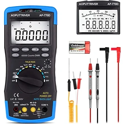 Afbeelding van Automatische digitale Multimeter AP 770D TRMS 40000Count Voltmeter Ampèremeter met hoge precisie voor NCV AC/DC huidige spanning weerstand capaciteit diodes hFE temperatuur