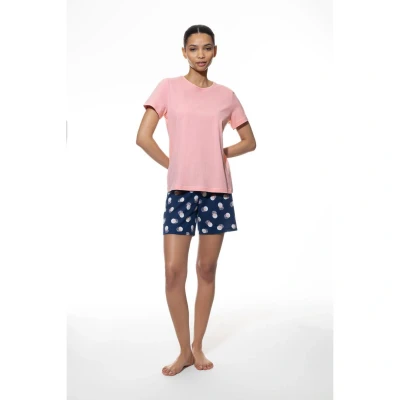 Afbeelding van mey KURZ Serie Scribbled DOTS Pyjama, Dames, Maat: 38, Deep marine
