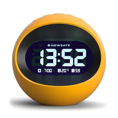 Afbeelding van NEWGATE® Digital Center of the Earth wekker Nachtkastklok Mantelklok Tafelklok Digitale klok LCD scherm Kantoorklok (Oranje)