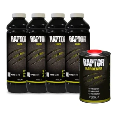 Afbeelding van RAPTOR Coating kit, 4 flessen set (incl. verharder), wit
