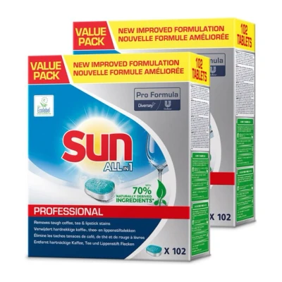 Afbeelding van 2x Sun Professional Vaatwastabletten All in 1 Pro Formula 102 stuks