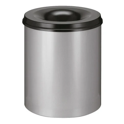 Afbeelding van Papierbak vlamdovend 80ltr aluminium/zwart