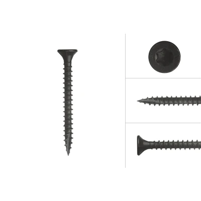 Afbeelding van Zwarte Schroeven Verzinkt 4 x 40 mm Torx 20 met Snijpunt 100 Stuks