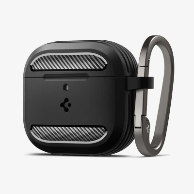 Afbeelding van Spigen Rugged Armor Case Compatibel met AirPods 4 (2024) Mat Zwart