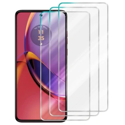 Afbeelding van Cadorabo 3x Screenprotector geschikt voor Motorola Moto G84 Beschermende Pantser Film in Getemperd (Tempered) Display beschermend glas 9H hardheid met 3D Touch
