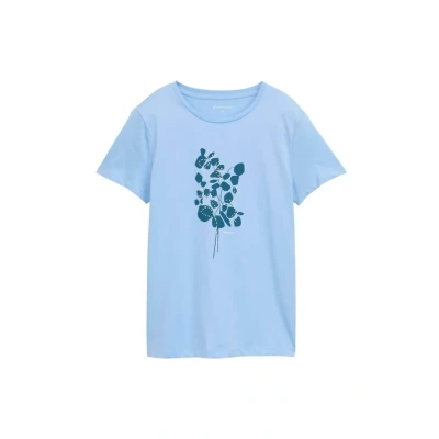 Afbeelding van TOM Tailor Tshirt print, Dames, Maat: XS, Light fjord blue