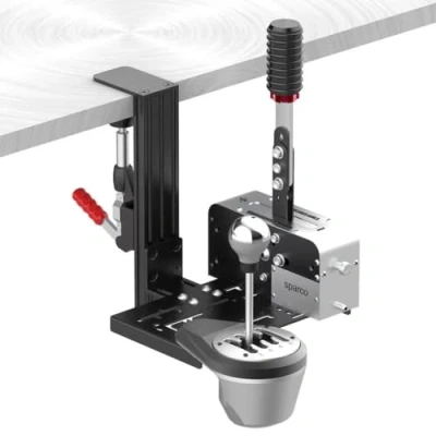 Afbeelding van Universele Desk Mount Voor Racing Sim Shifter Handrem Compatibel met Logitech G Driving Force Shifter, Thrustmaster TH8A Shifter/TSS Handbrem, Fanatec ClubSport Shifter/Handbrem, USB Handbrem