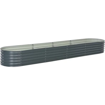 Afbeelding van Plantenbak verhoogd 400x80x44 cm gegalvaniseerd staal grijs