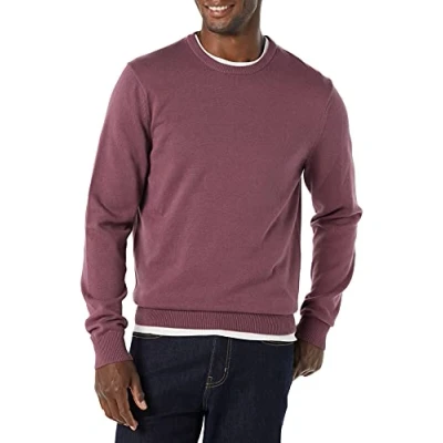 Afbeelding van Amazon Essentials Men&#039;s Trui met ronde hals (verkrijgbaar in grote en lange maten), Pruim, S