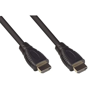 Afbeelding van High speed HDMI 2.0b kabel met Ethernet 4K UHD @60Hz 18 Gbit/s ideaal voor gaming en multimedia vergulde connectoren, 3 voudige afscherming BLACK 0,5 m / 50 cm