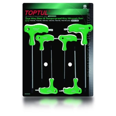 Afbeelding van Pennenzakset TORX TOPTUL 6st T10 T15 T20 T25 Lengte: 100mm T30 T40 150mm