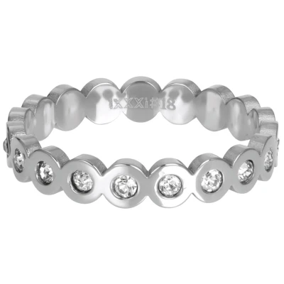 Afbeelding van iXXXi Big Circle Stone Vulring 4mm Silver maat 16