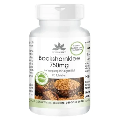 Afbeelding van Fenegriek extract 90 tabletten 50% Saponinen Hooggedoseerd Veganistisch HERBADIREKT by Warnke Vitalstoffe Duitse apothekerskwalitei