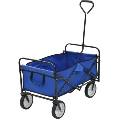 Afbeelding van vidaXL Handkar inklapbaar staal blauw