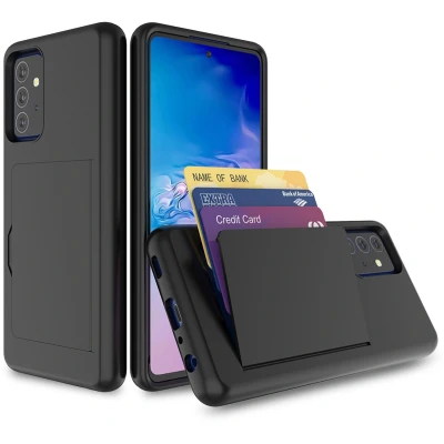 Afbeelding van Smartphonica Telefoonhoesje geschikt voor Samsung Galaxy A51 5G sterk TPU met pasjeshouder strong case with card slot Zwart