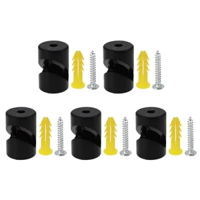 Afbeelding van Create idea 5 Sets Zwarte Draad Decentralizer Met Schroeven Uitbreiding Buis Muur Plafond Kabel V Haak Armatuur Koord Plastic Clip voor Lampen Kroonluchters