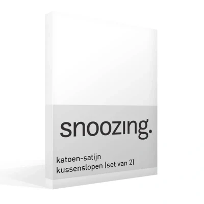 Afbeelding van Snoozing Katoen satijn Kussenslopen Set van 2 50x70 cm Wit