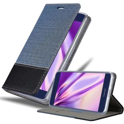 Afbeelding van Cadorabo Hoesje geschikt voor Honor V9 PLAY in DONKERBLAUW ZWART Beschermhoes met magnetische sluiting, standfunctie en kaartvakje Book Case Cover Etui