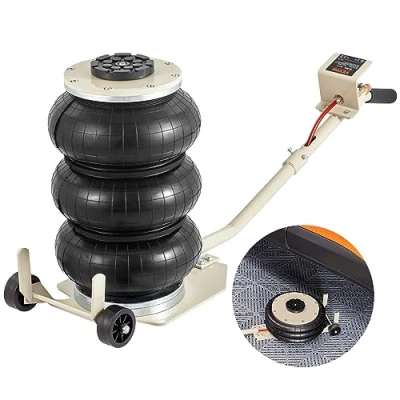 Afbeelding van VEVOR Pneumatische Jack Air 3 t, Witte Triple Bag 140 450 mm Hefhoogte met lange steel, 5 minuten heffen voor SUV, vrachtwagen, auto enz.