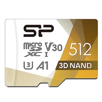Afbeelding van SP Silicon Power 512 GB Superior Pro microSDXC UHS I (U3), V30 4K A1, snelle microSD kaart met adapter