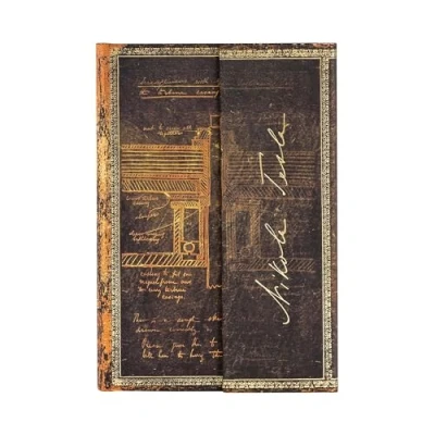 Afbeelding van Paperblanks Hardcover Journal Tesla, Sketch of a Turbine Lined Mini 100 140 mm, PB54634