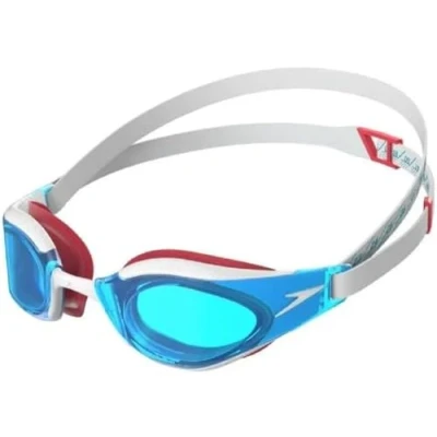 Afbeelding van Speedo Uniseks Fastskin Hyper Elite zwembril, competitiebril, performance bril, trainingsbril, hydrodynamisch, vlamrood/bout/aquablauw, eenheidsmaat