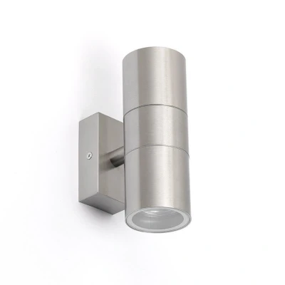 Afbeelding van QAZQA Buitenwandlamp staal 2 lichts IP44 Duo