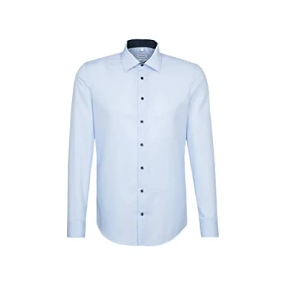 Afbeelding van Seidensticker KENT Xslim FIT Contrast Zakelijk overhemd, Heren, Maat: 37, Light blue