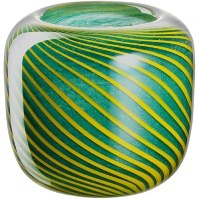 Afbeelding van LEONARDO HOME Filo Colori 047512 Vaas, 1 stuk, handgemaakt kunstwerk, mooi unicaat, gepassioneerd windlicht, modern decoratief object als hoogtepunt, hoogte 11,2 cm, groen