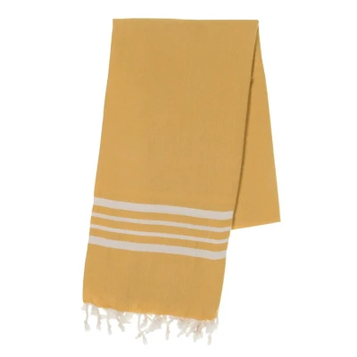 Afbeelding van Hamamdoek Krem Sultan Mustard Yellow van Lalay