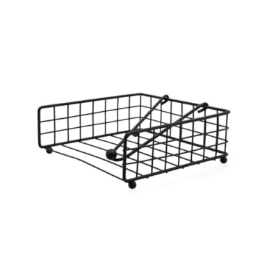 Afbeelding van Servethouder Quid Ebano Zwart Metaal 19 x 7 cm