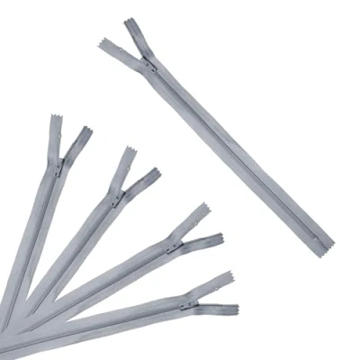 Afbeelding van Trimz 30cm ( 12&quot;) Grijs one Way end Stop Zip met 4mm Tanden 5 Stuks, Polyester, 30 cm