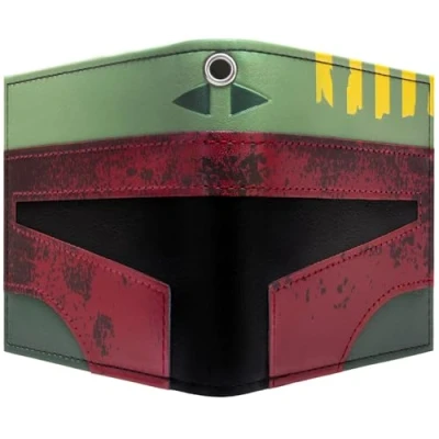 Afbeelding van Star Wars Mandaloriaanse Boba Fett Helm Pantser Portemonnee/Beurs Bi Fold ID &amp; Kaarthouder, Groen
