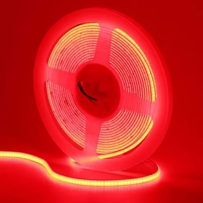 Afbeelding van GOMING 12V 5mm Breed COB LED Strip Rood 5M 400LEDs/M Uniforme Emissie Flexibel IP20 niet Waterdicht Tape Zelfklevend voor DIY KTV Bar Decor(Voeding Inbegrepen)