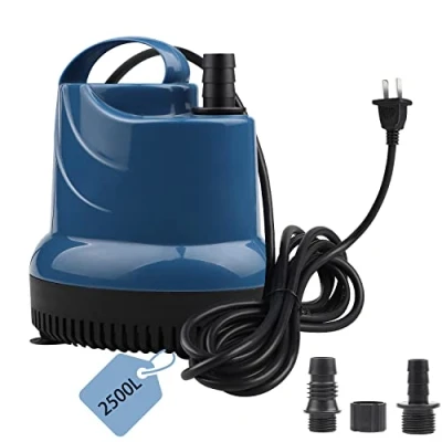 Afbeelding van EXLECO Mini waterpomp, dompelpomp, 2500 l/u, 40 W, 230 V, vacuümpomp, kelder, opvoerhoogte 2,3 m, kabel 2,5 voor tuin, aquarium, vijver, fontein