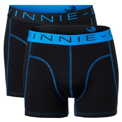 Afbeelding van 2 x Vinnie G Boxershort Black/Blue Stitches maat XXL
